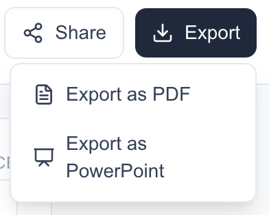 Export to PDF and PowerPoint